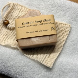 Soap Bundle - Oatmeal Milk and Honey Soap, Sisal Soap Bag