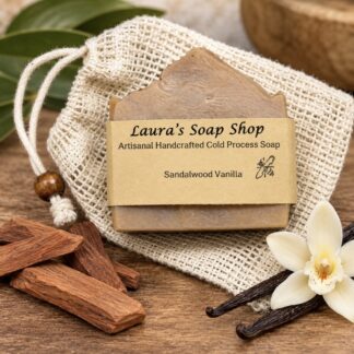 Soap Bundle - Sandalwood Vanilla Soap, Sisal Soap Bag