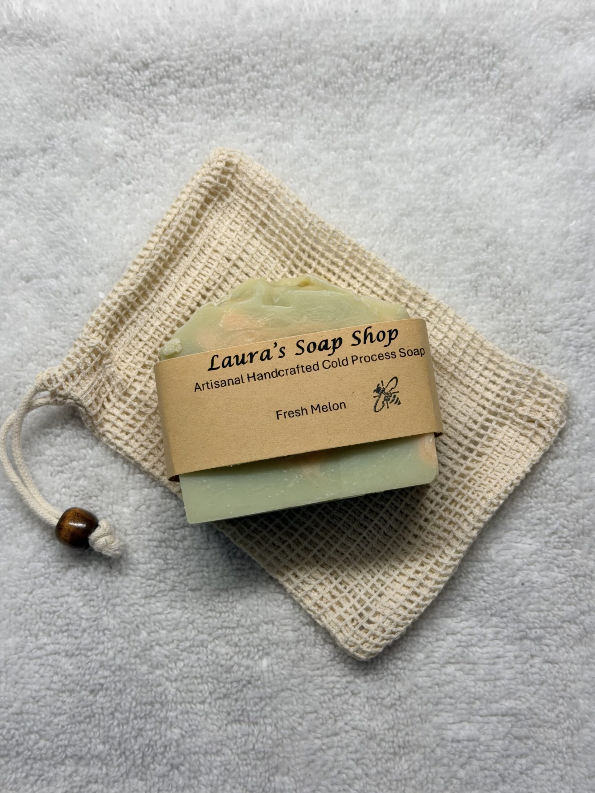 Soap Bundle - Fresh Melon Soap with Sisal Soap Bag