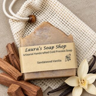 Soap Bundle - Sandalwood Soap Bar, Sisal Soap Bag, Soap Saver